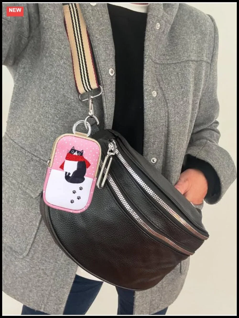 2 Pack Mini Zippered Neoprene Pouch with Keyring